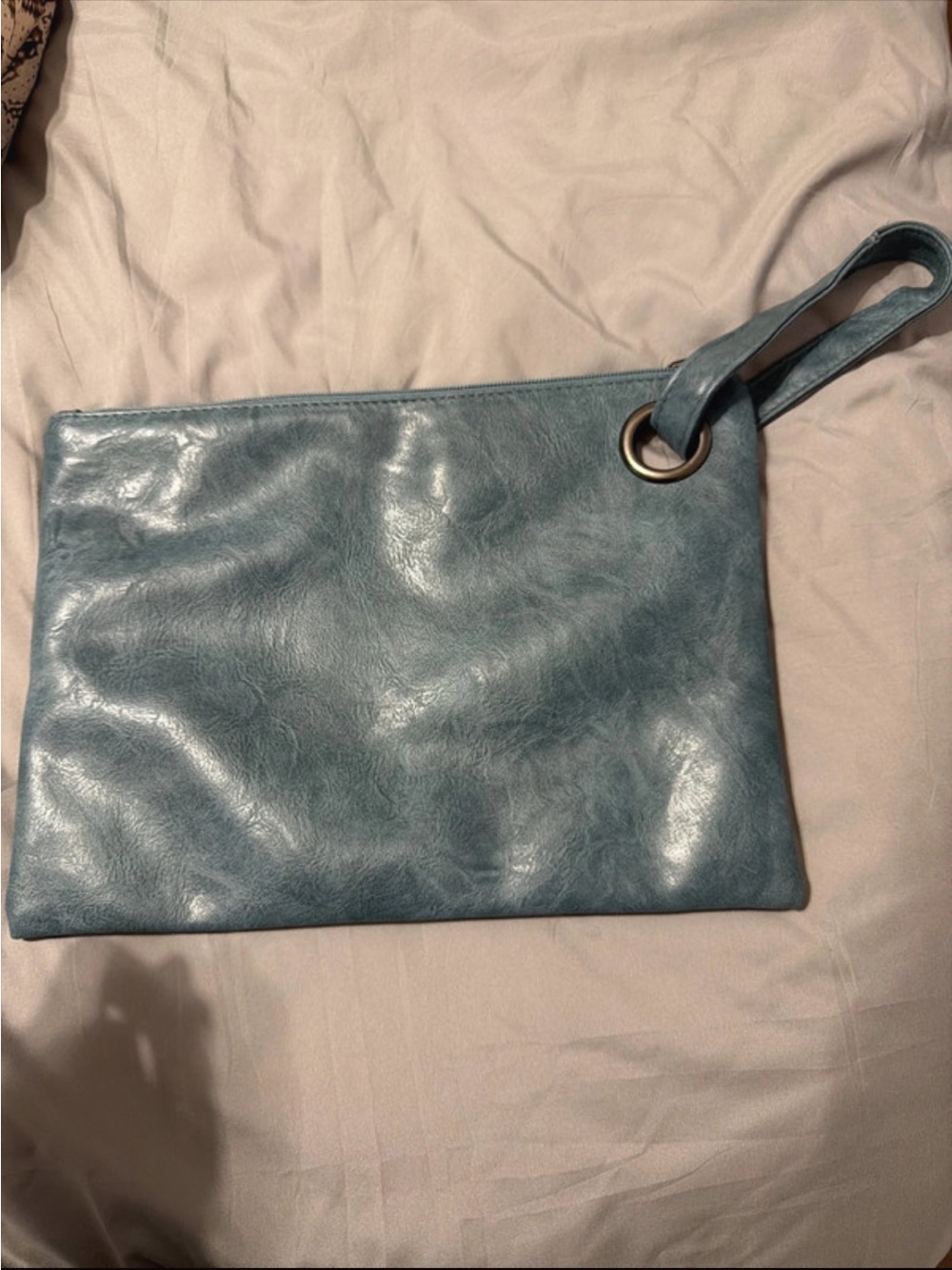 Wristlet Clutch Bag in Teal Blue